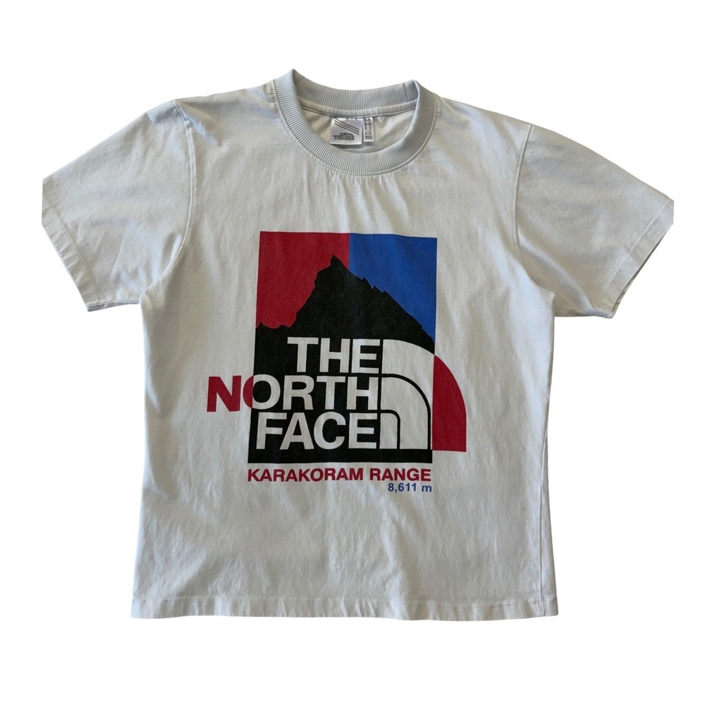 The North Face Karakoram Range Graphic Tee White Red Blue Streetwear Mens‎ M